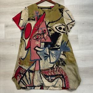 SYFS THC Womens Abstract Art Shift Dress With Pockets XXL